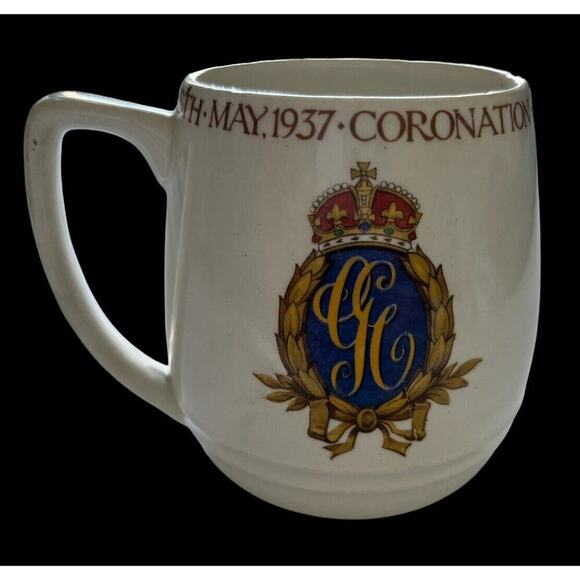 Vintage 1937 CORONATION Mug King George VI Queen Elizabeth Johnson Bros England - Picture 2 of 8